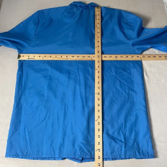 Vintage Blouse Womens Size 14 Blue Long Sleeve Shirt Button Secretary 80s 90s - Picture 9 of 10